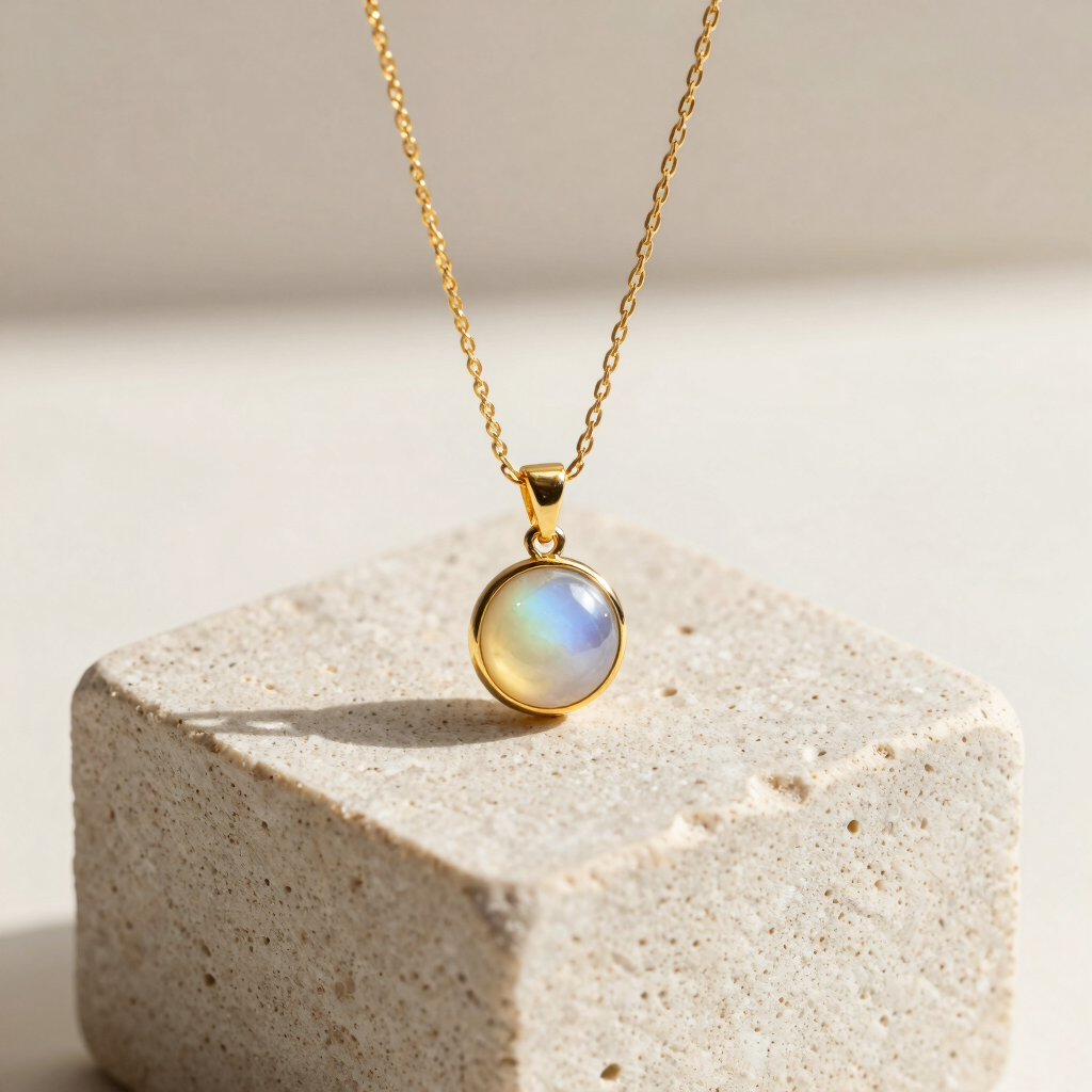 Collier Solitaire en Pierre de Lune