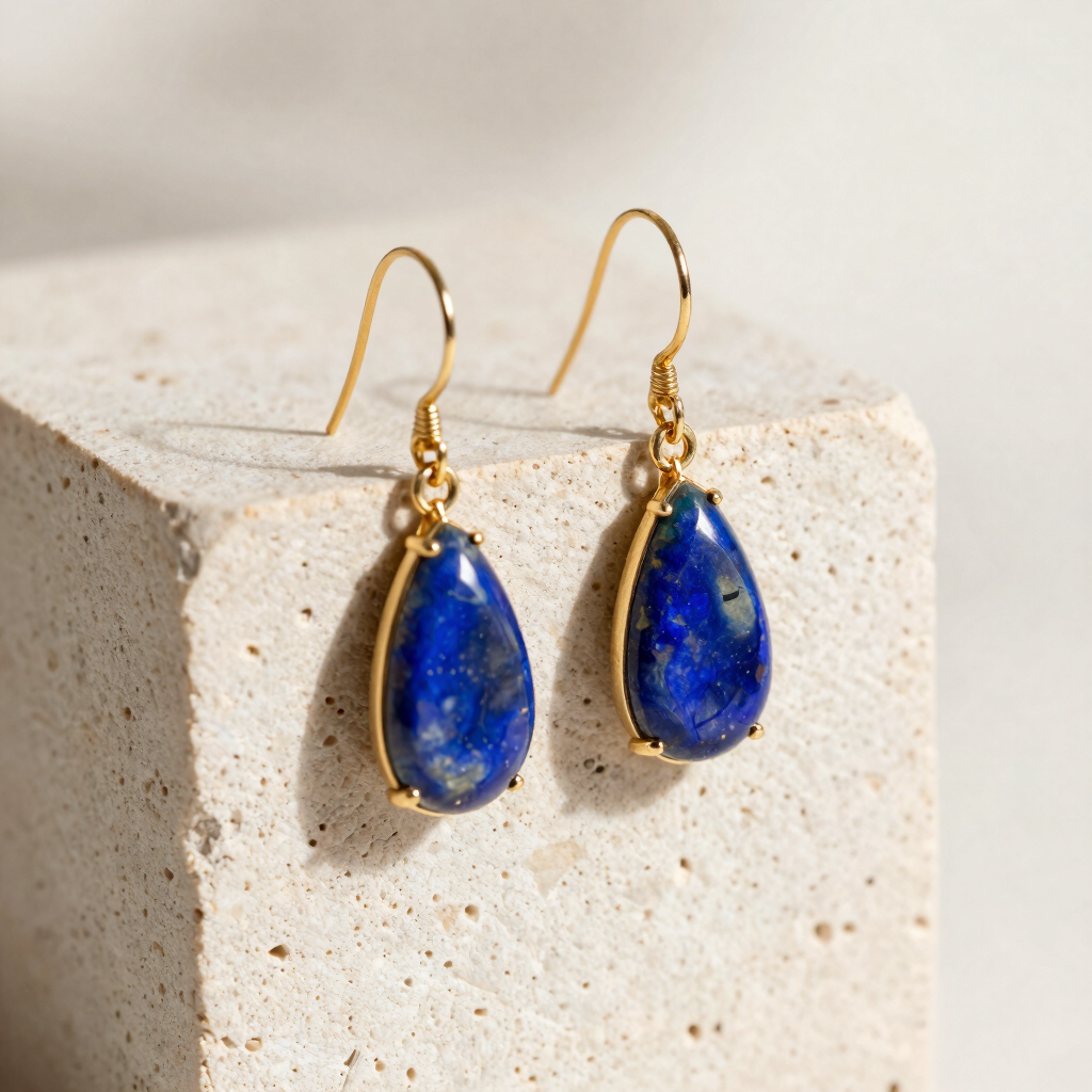 Boucles d'Oreilles pendantes Lapis-Lazuli