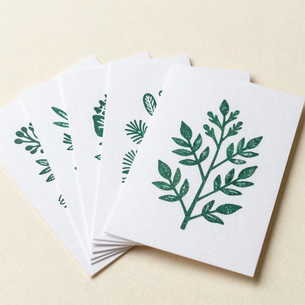 Botanical Linocut Greeting Card Set