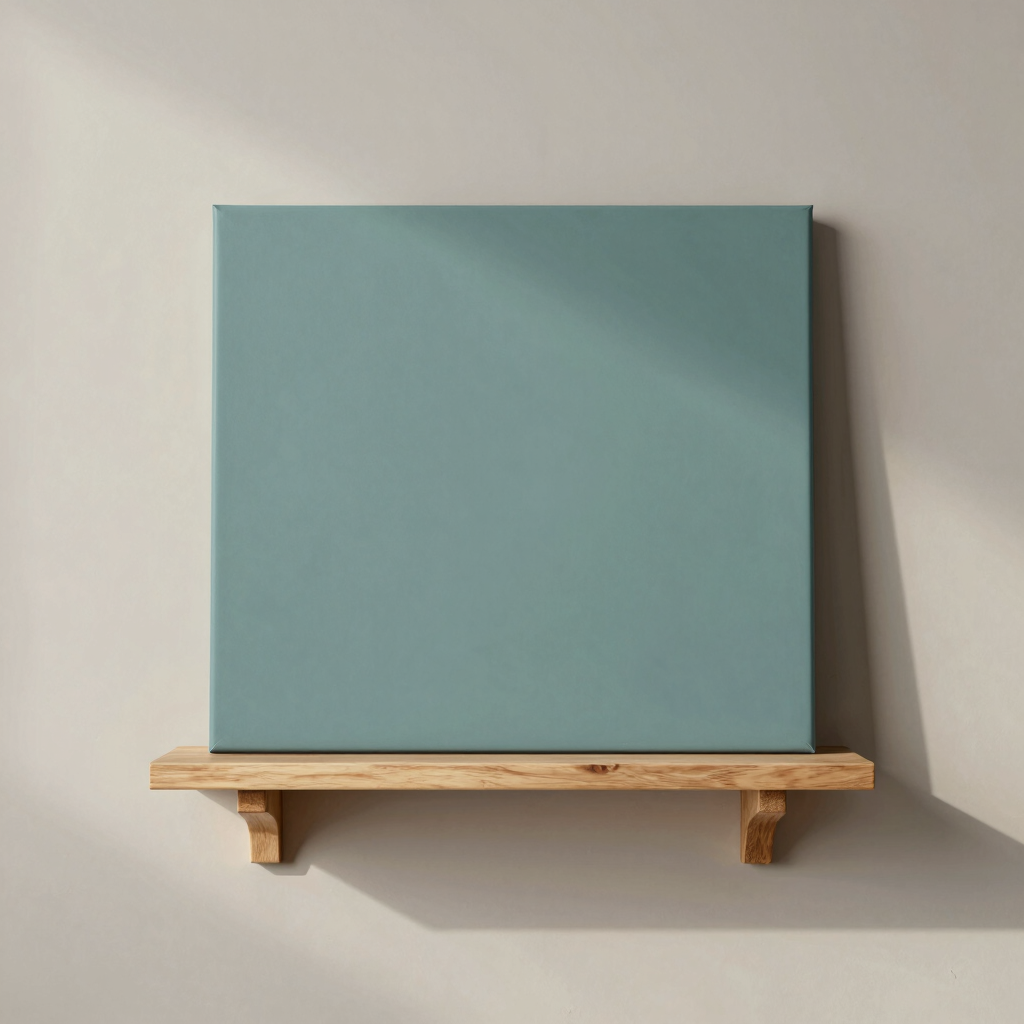 Muted Teal Wall Display Shelf