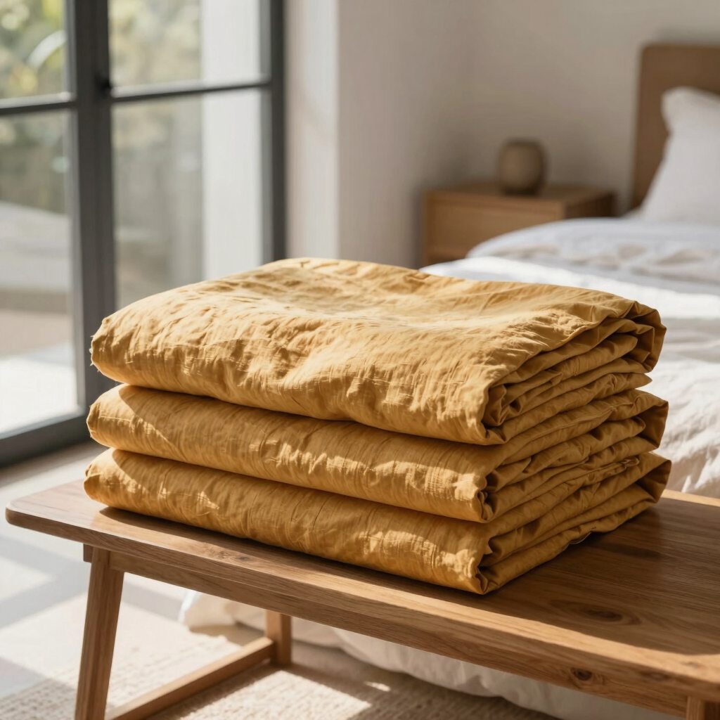 Belgian Linen Sheet Set in Amber