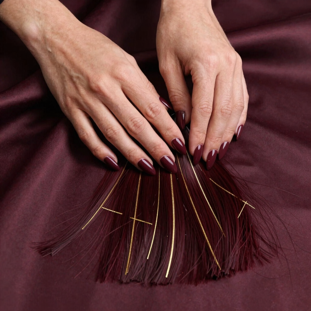 Gilded Maroon Gel Extensions