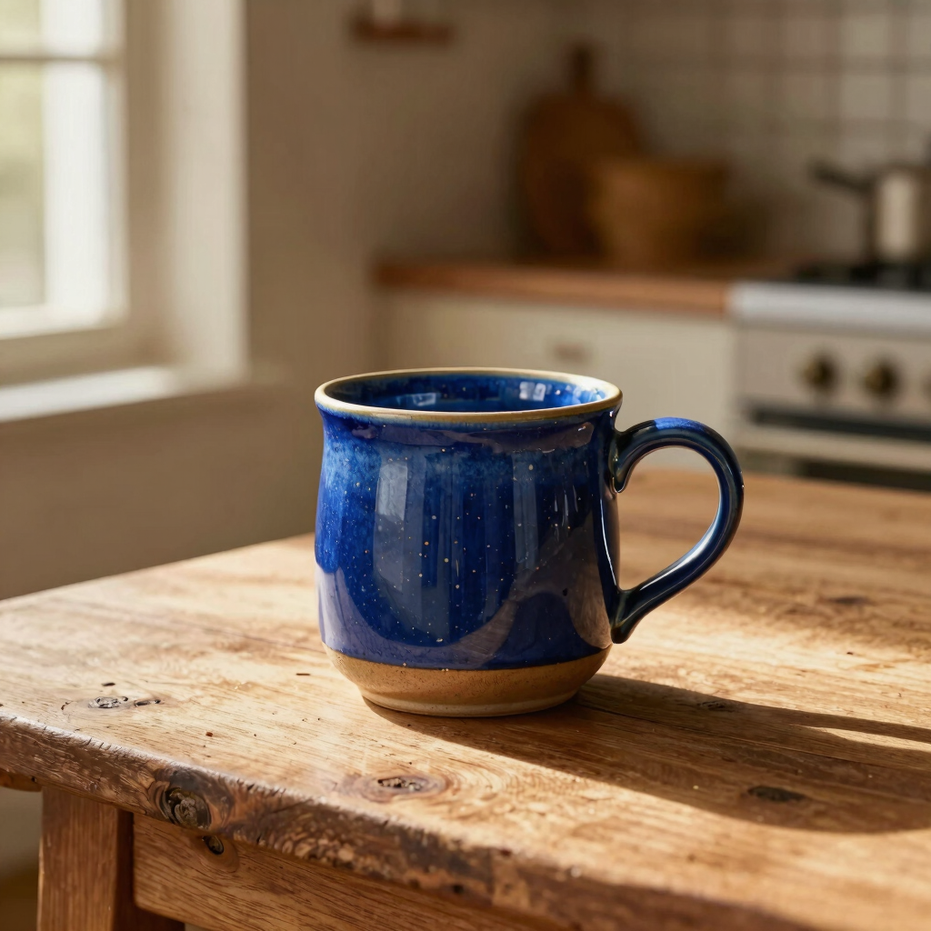 Cobalt Rim Speckled Mug