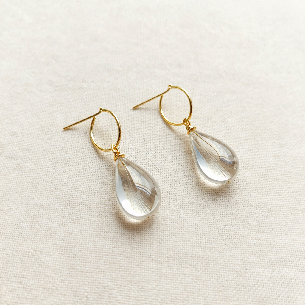 Dewdrop Glass Hoop Earrings
