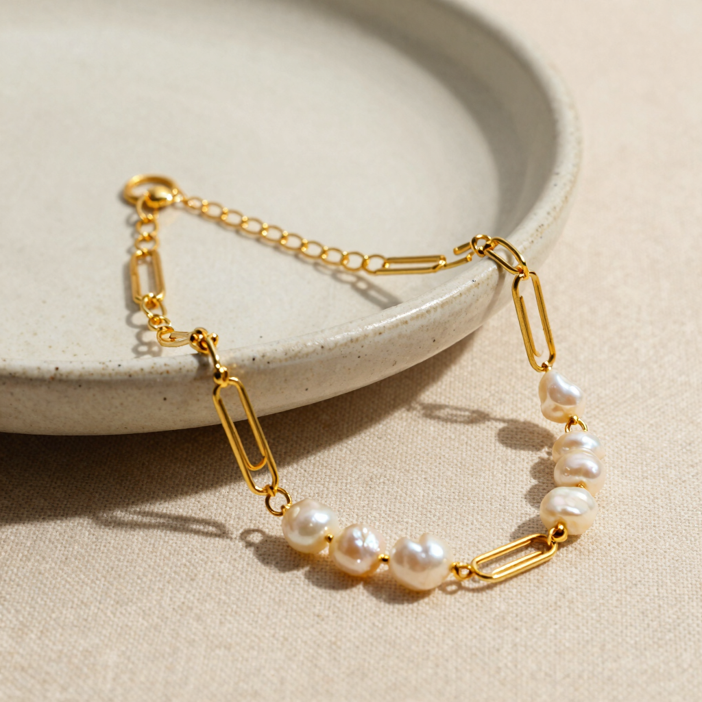Amelie Pearl Chain Bracelet