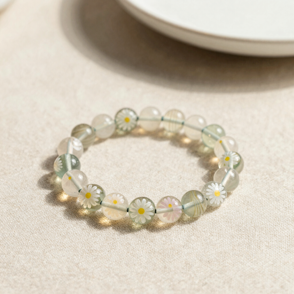 Pastel Daisy Bead Bracelet