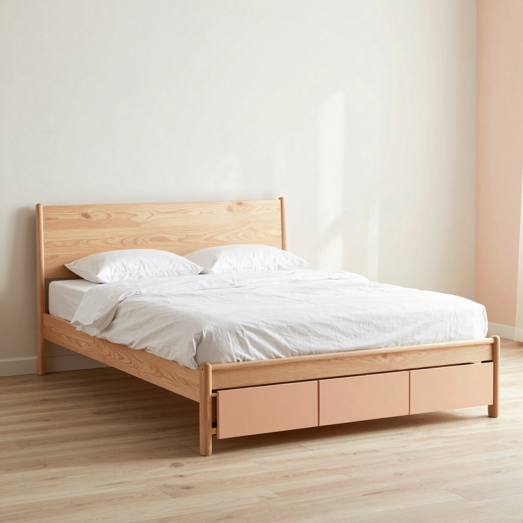 Kivik Storage Bed in Peach