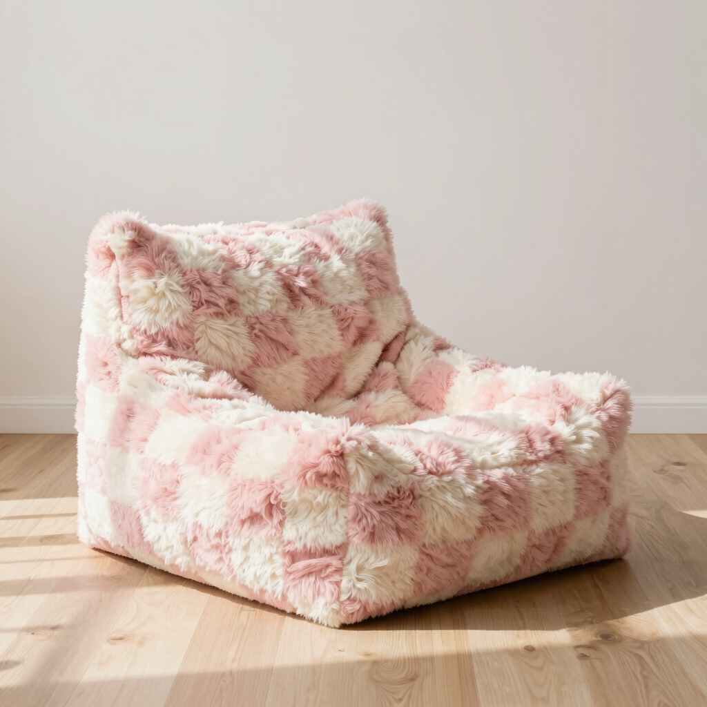 Skye Checkerboard Faux Fur Lounger