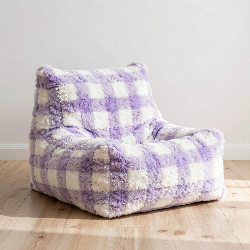 Skye Grid Faux Fur Lounger