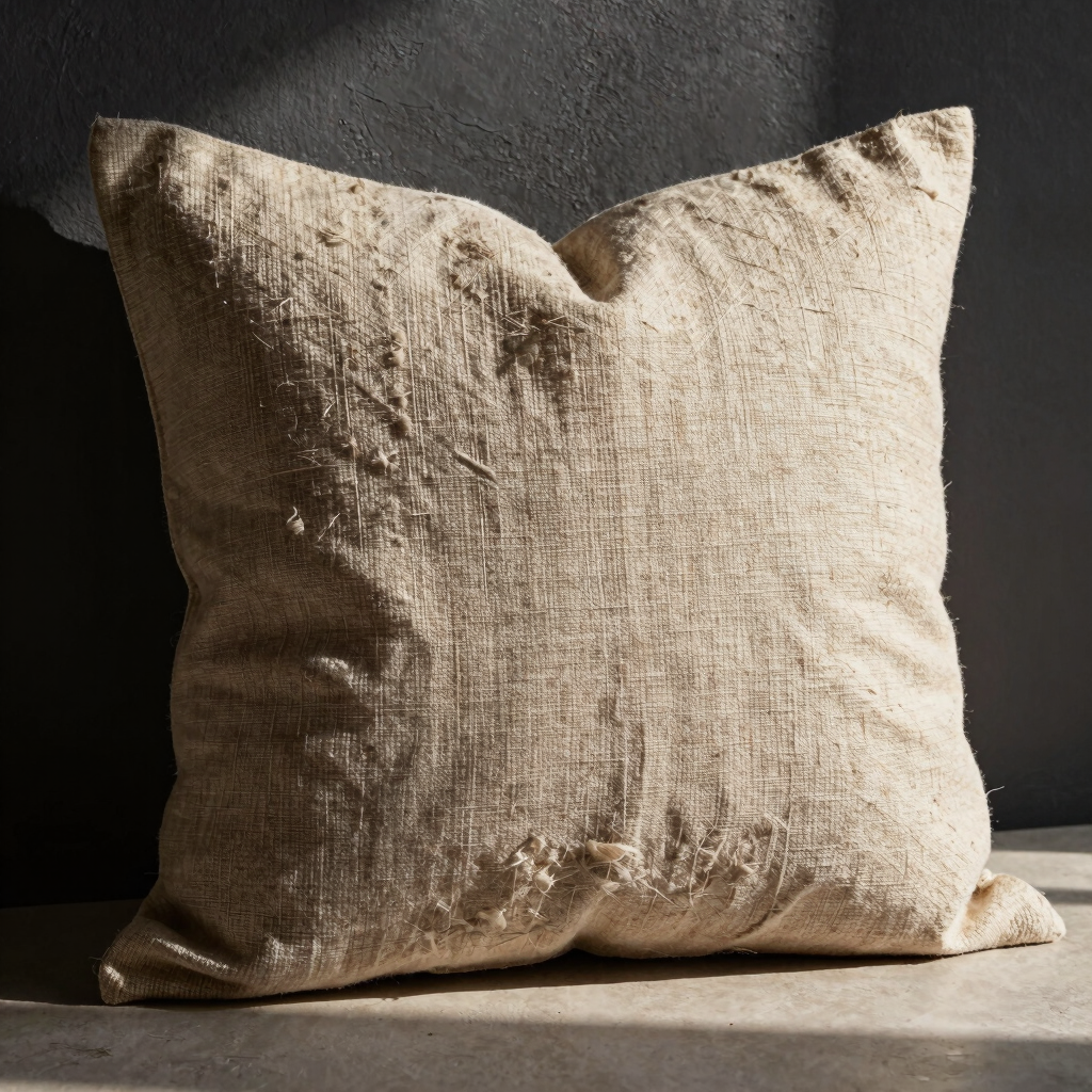 Raw Flax Slub Pillow Cover