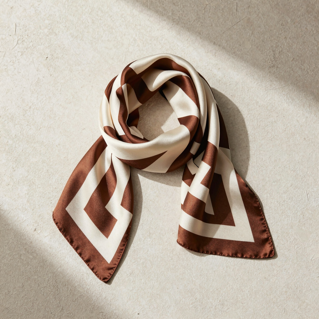 Editorial Block Silk Scarf