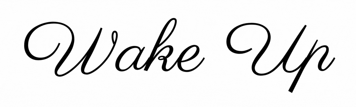 Animated text showing Wake Up, Show Up, Step Up appearing one by one to represent confidence, growth, and leadership presence