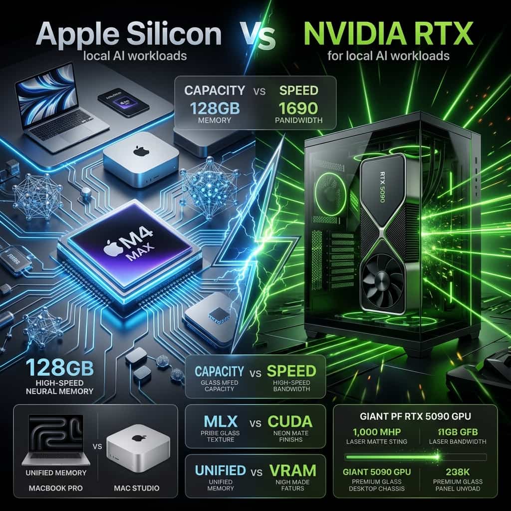 Apple Silicon vs Nvidia RTX for Local AI (2026): Unified Memory vs VRAM Showdown