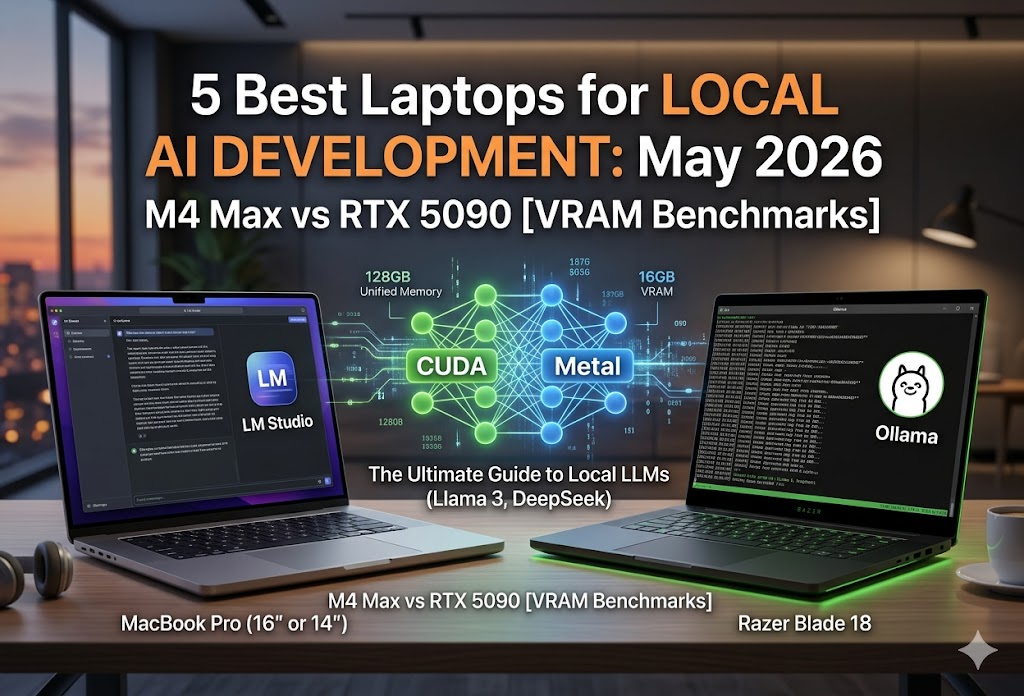 5 Best Laptops for Local AI Development June 2026: M5 Max vs RTX 5090 [VRAM Benchmarks]