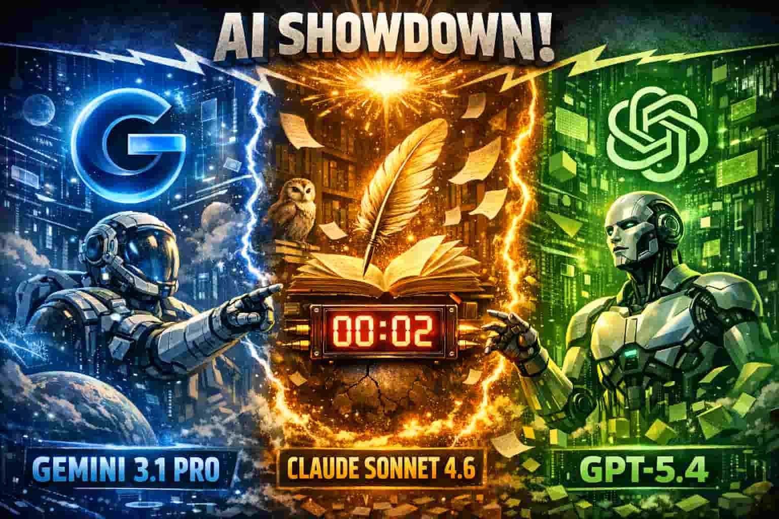 AI model comparison dashboard showing Gemini, Claude, and GPT benchmark scores