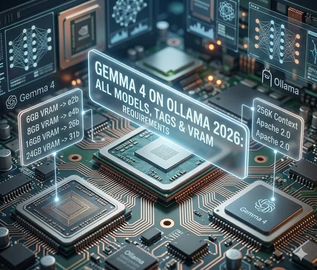 Gemma 4 on Ollama 2026: All Models, Tags & VRAM Guide