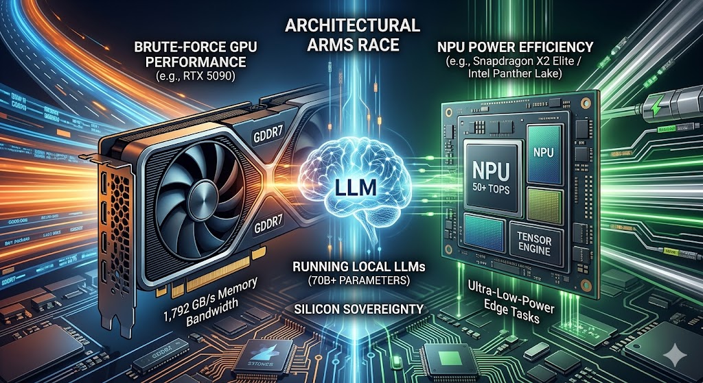 Premium AI Hardware Motherboard with custom discrete GPU and unified memory chip setup