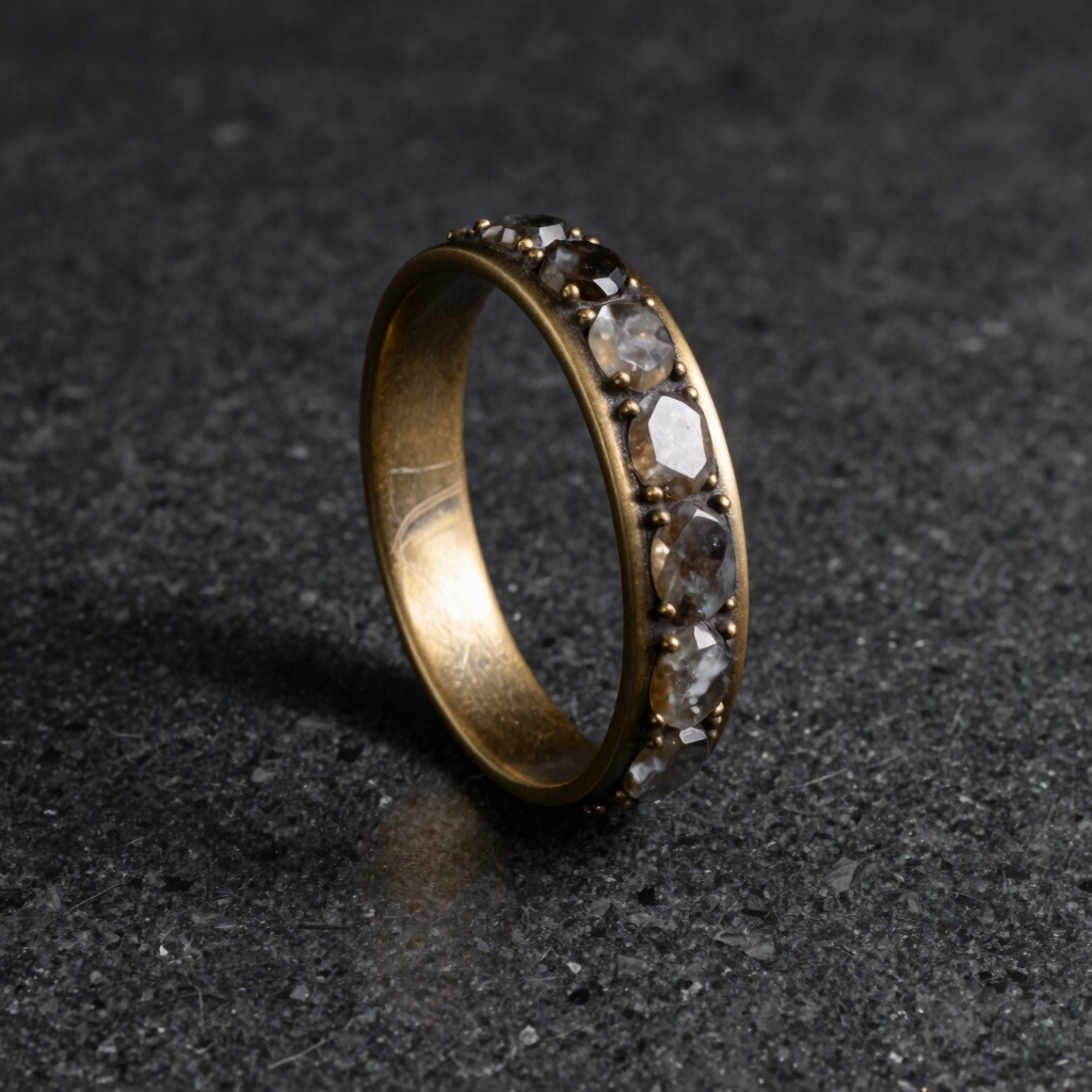 Hammered Bronze Gemstone Bangle