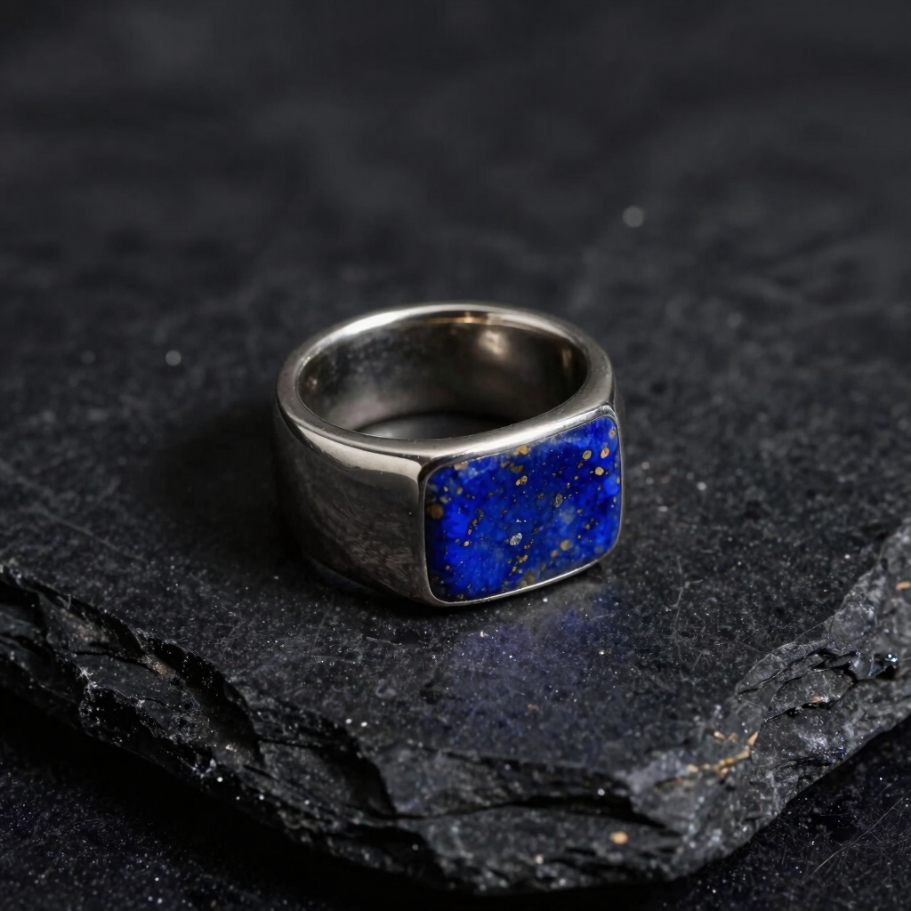 Raw Lapis Lazuli Band Ring