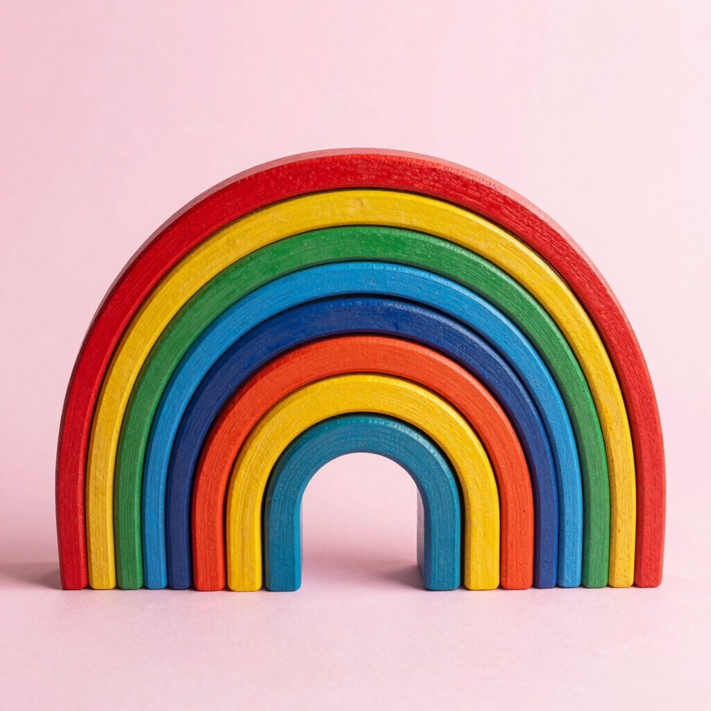 Rainbow Stacking Wooden Blocks