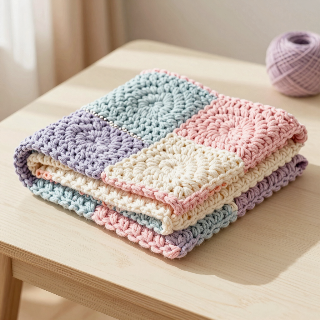 Sweet Dreams Pastel Patchwork Throw