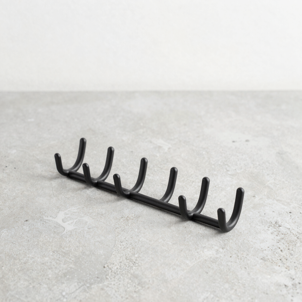 Utility Matte Black Hook Rack