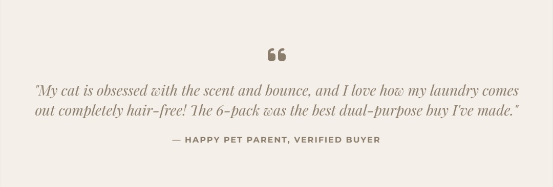 Customer testimonial for wool cat ball