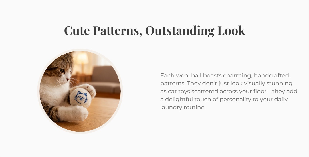 Cat playing with patterned wool ball
