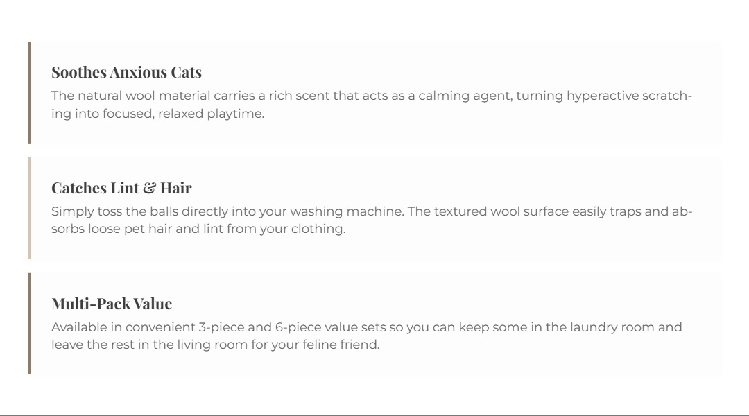 Key benefits of the wool cat ball
