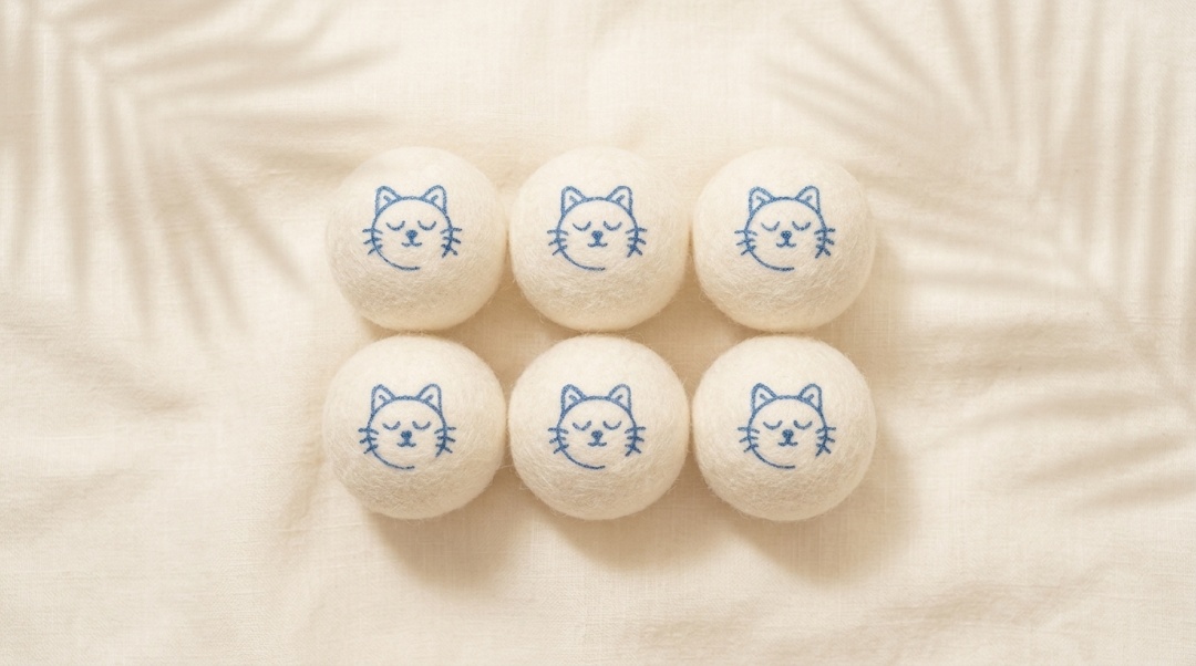Six-pack wool cat balls