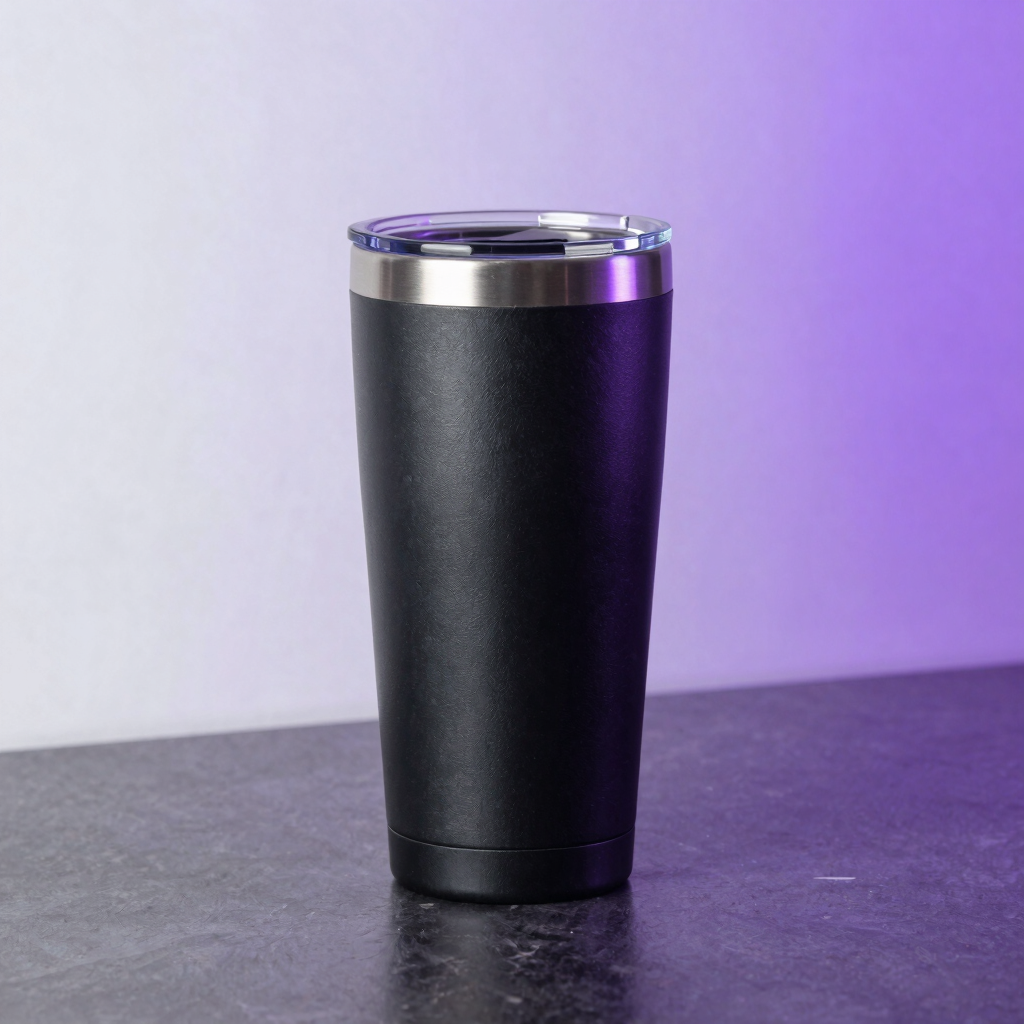 Custom Etched Matte Black Tumbler