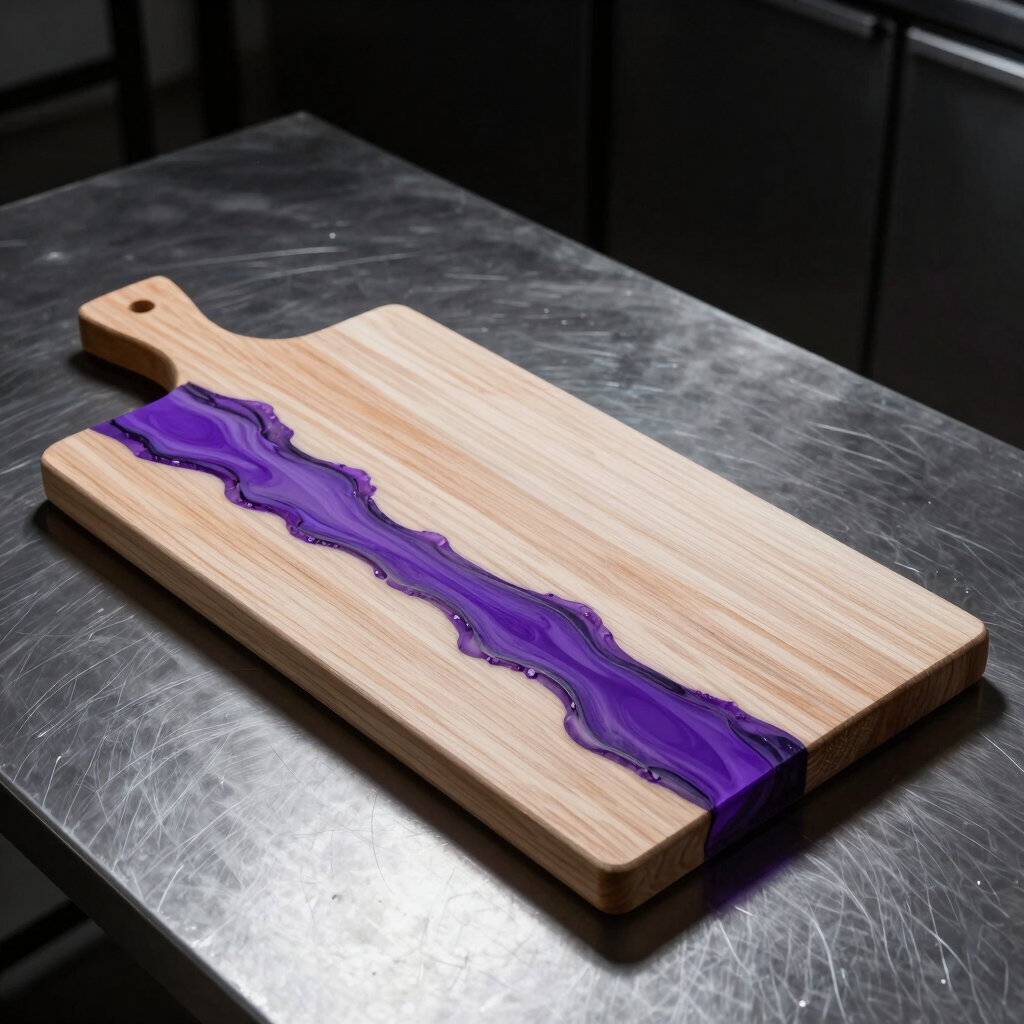 Abstract Resin-Infill Ash Serving Board