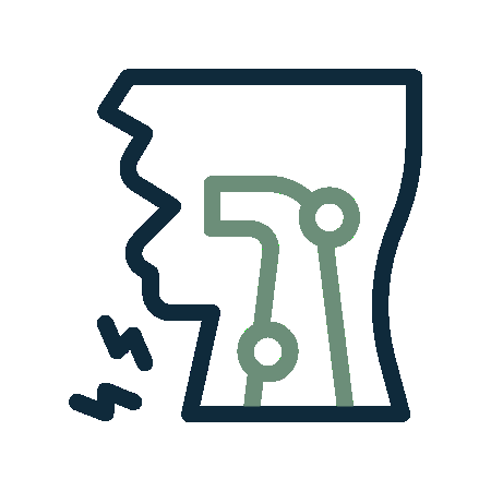 icono de consulta de otorrinolaringologia, persona tosiendo y con dolor de garganta