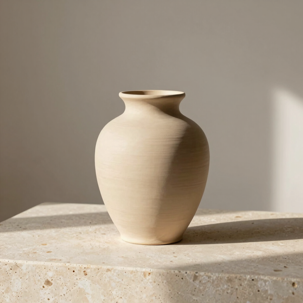 Raw Clay Sculptural Vase