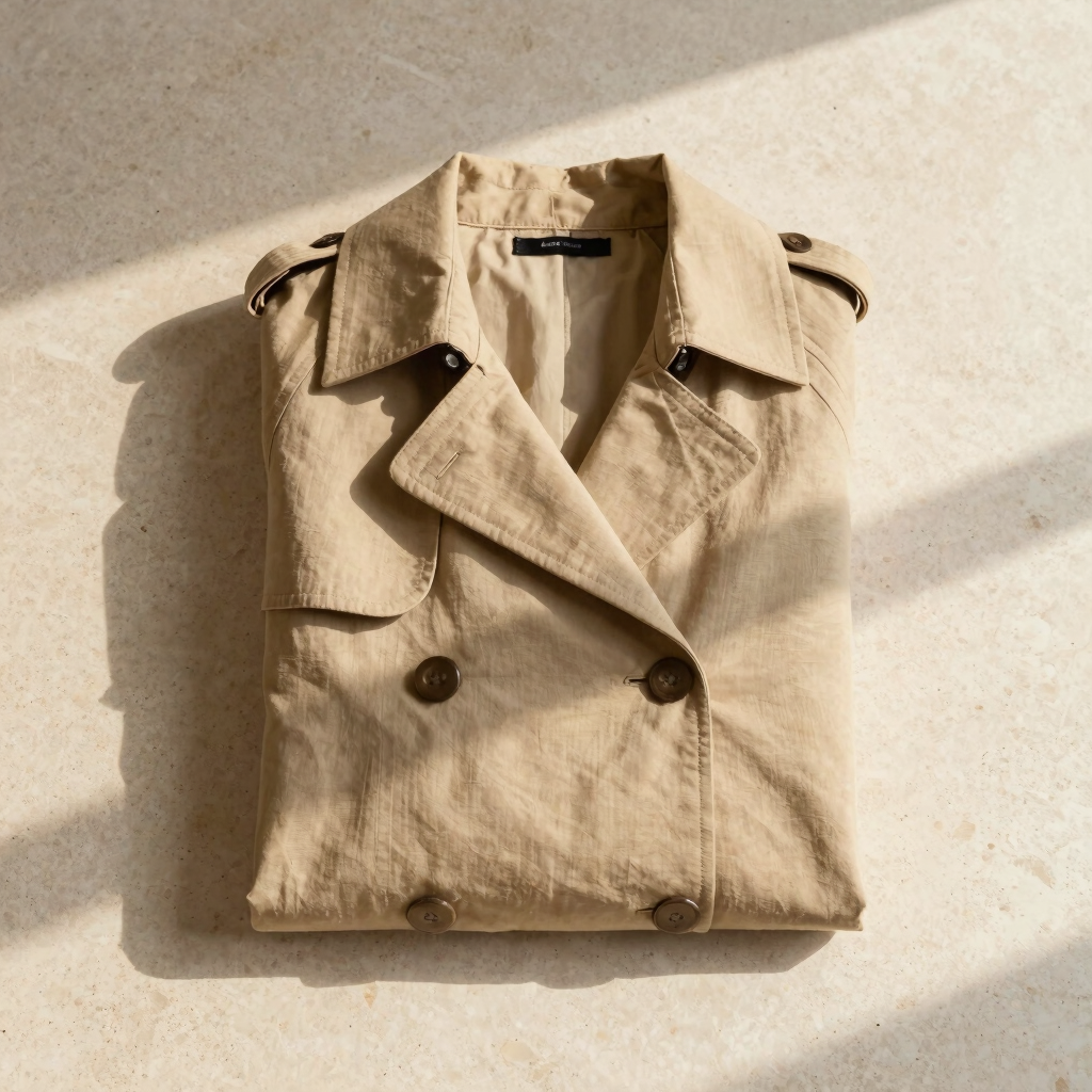 Structured Linen Wrap Trench