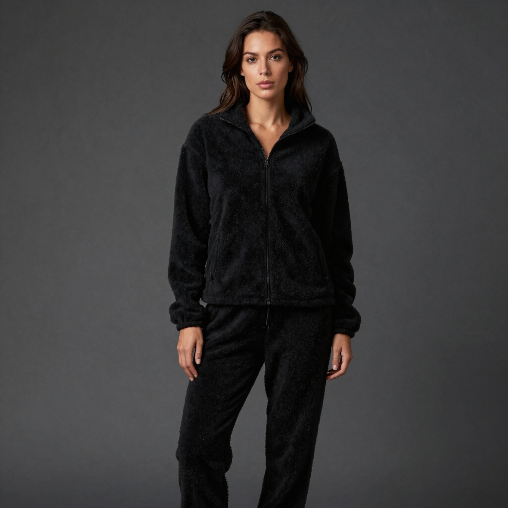 Monochrome Two-Piece Fleece Co-Ord