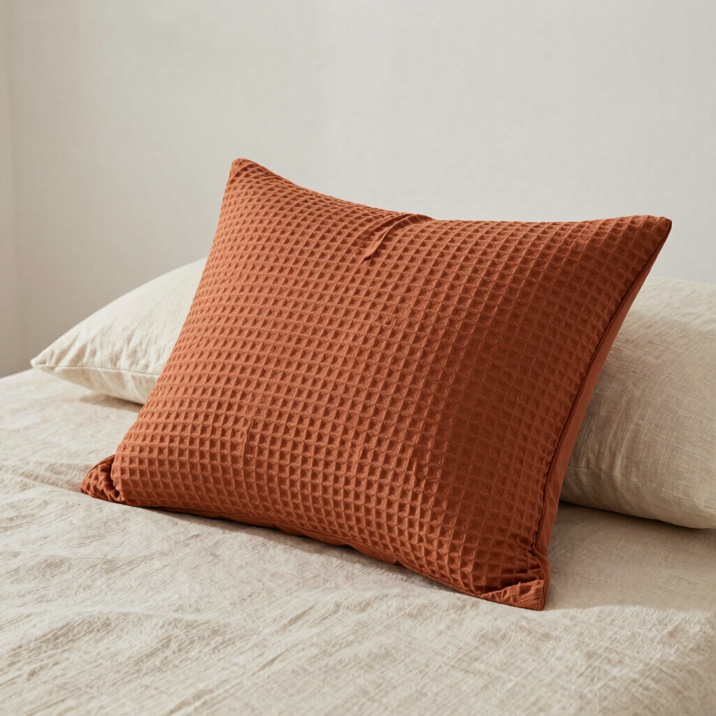Terracotta Waffle Pillow Cover