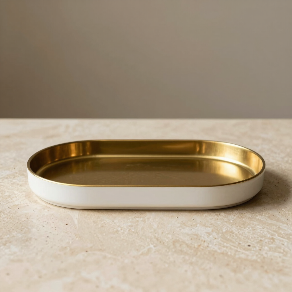 Oak and Brass Desk Organizer