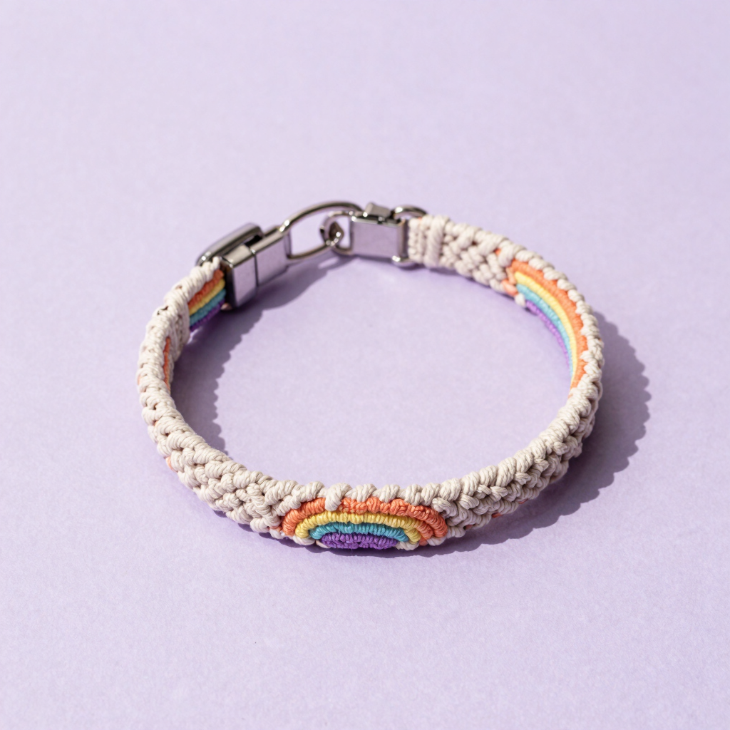Collar de Macramé Arcoíris