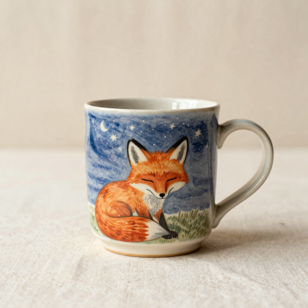 Taza Cerámica Zorro del Atardecer