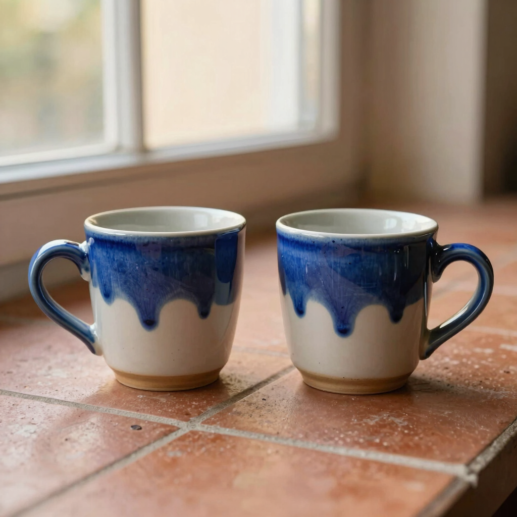 Cobalt Drip Espresso Cups