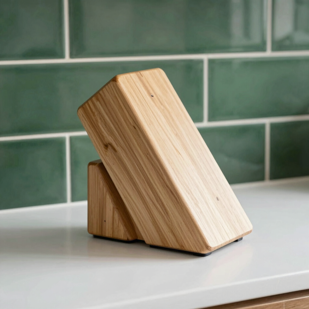 Beechwood Magnetic Knife Block