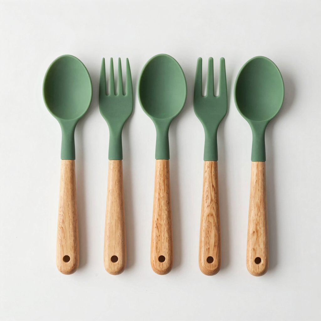 Beechwood Handle Silicon Utensil Set