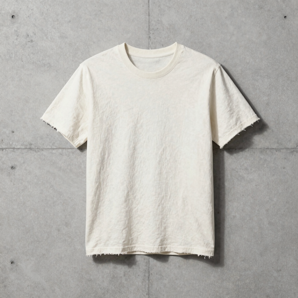 Raw edge heavy cotton tee