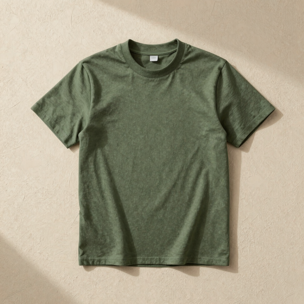 Camiseta Gola Alta Oliva