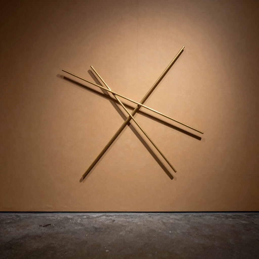 Gridline Brass Wall Relief