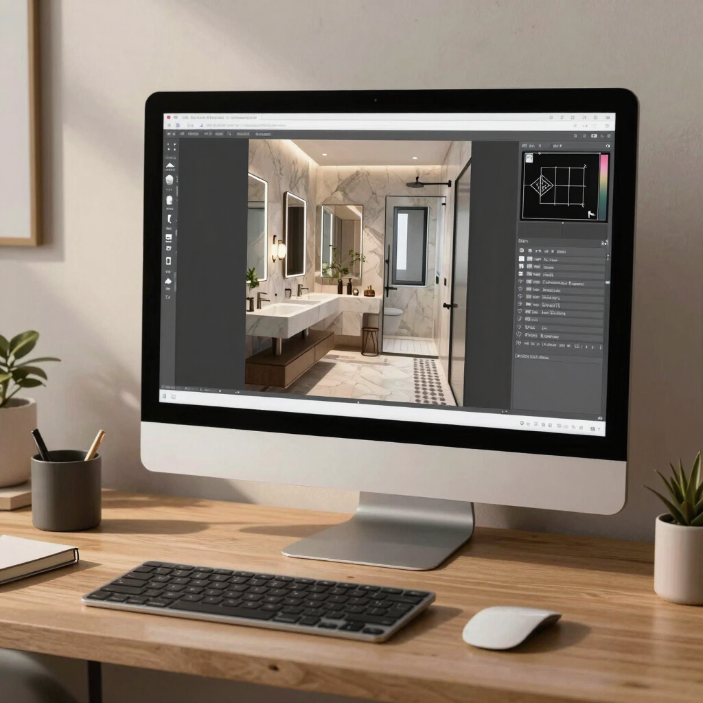Virtual Bathroom Concept Sketching