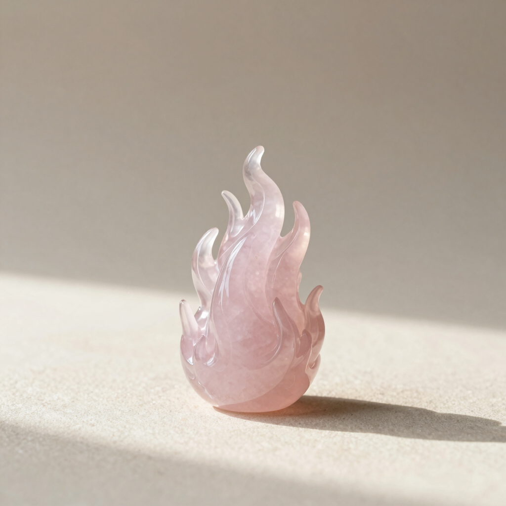 Rose Quartz Sculptural Flame