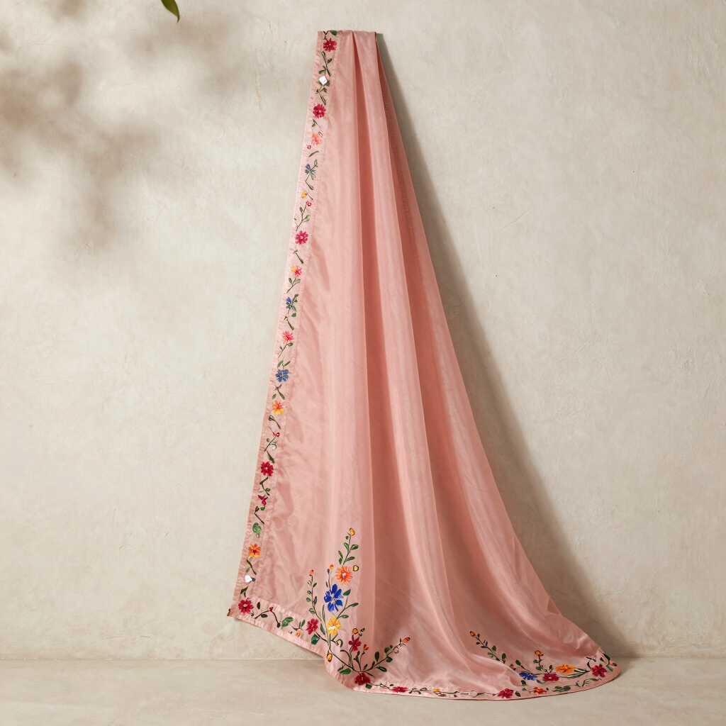 Blush Pink Organza Dupatta