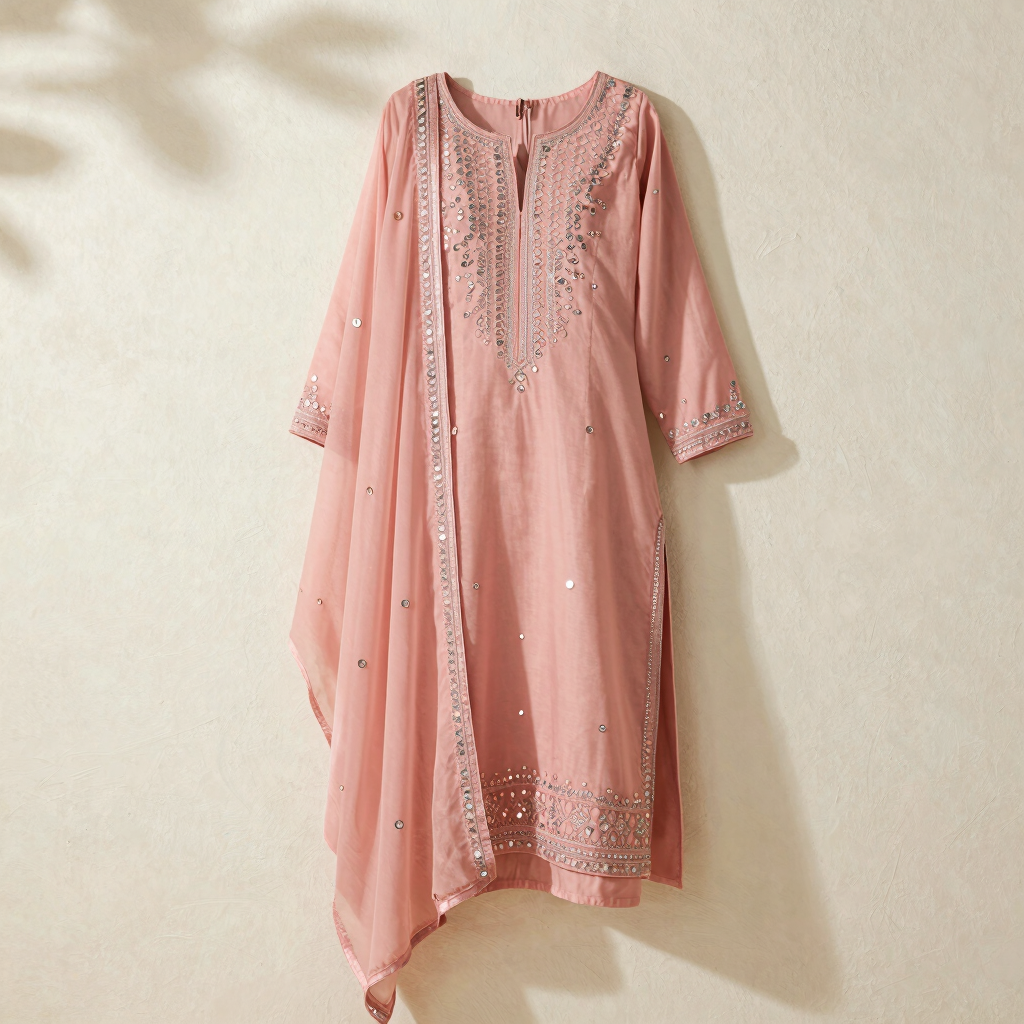Blush Pink Georgette Salwar Suit